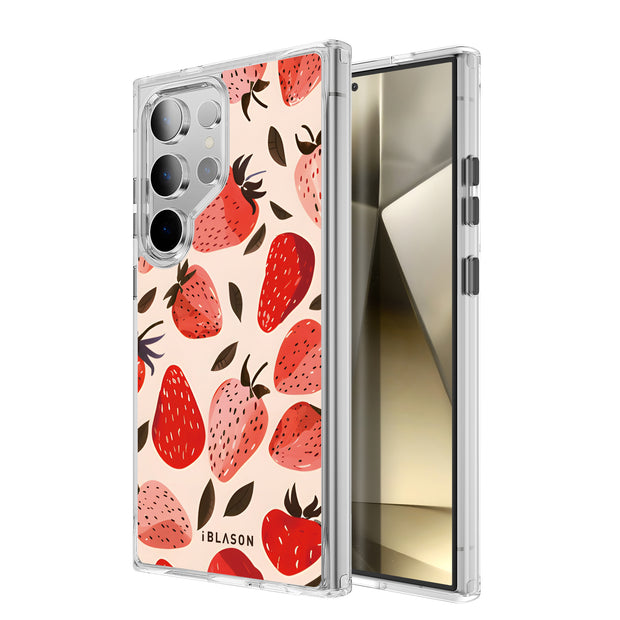 Galaxy S24 Ultra Halo MagSafe Cute Phone Case - Strawberries