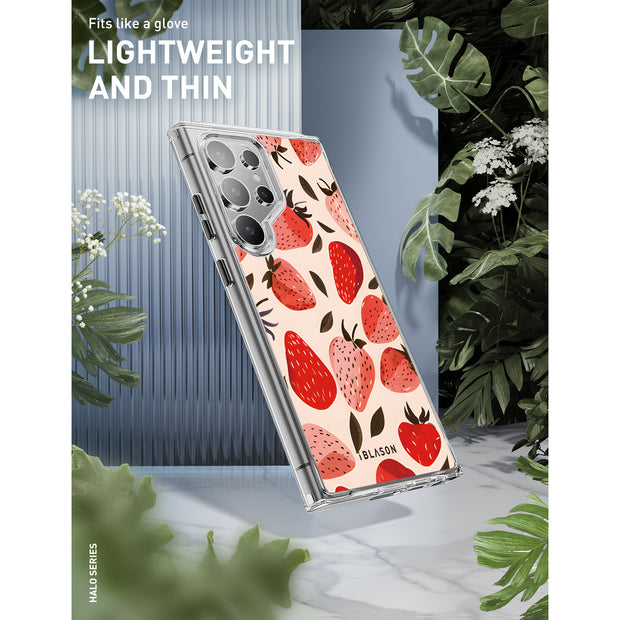 Galaxy S24 Ultra Halo MagSafe Cute Phone Case - Strawberries