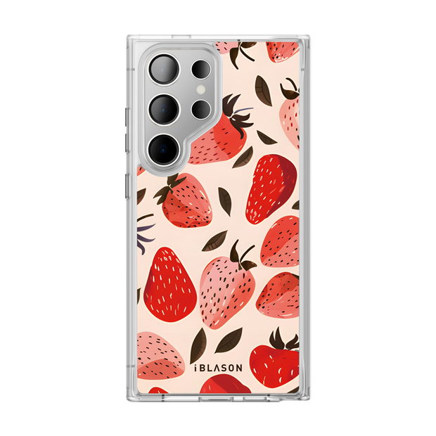 Galaxy S24 Ultra Halo MagSafe Cute Phone Case - Strawberries