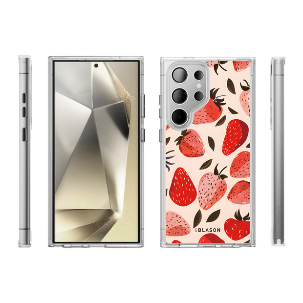 Galaxy S24 Ultra Halo MagSafe Cute Phone Case - Strawberries