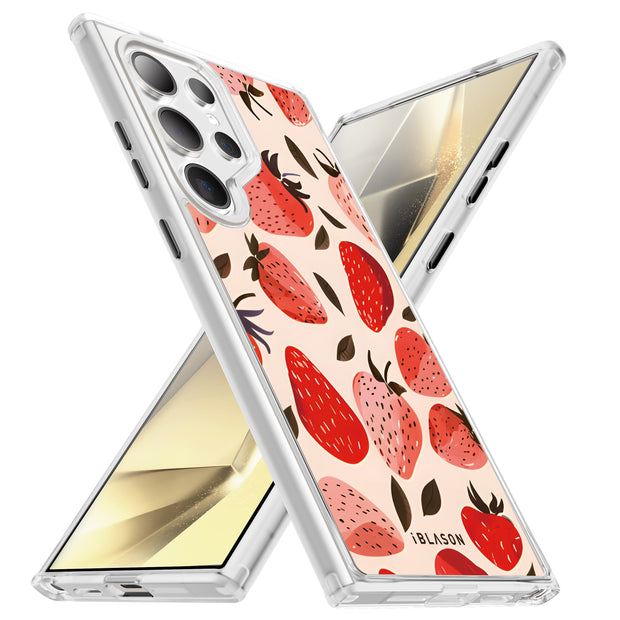 Galaxy S24 Ultra Halo MagSafe Cute Phone Case - Strawberries