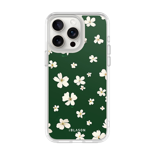 iPhone 14 Pro Halo MagSafe Cute Phone Case - Green Daisies