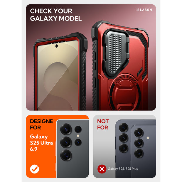 Galaxy S25 Ultra Armorbox Protective Phone Case - Metallic Red