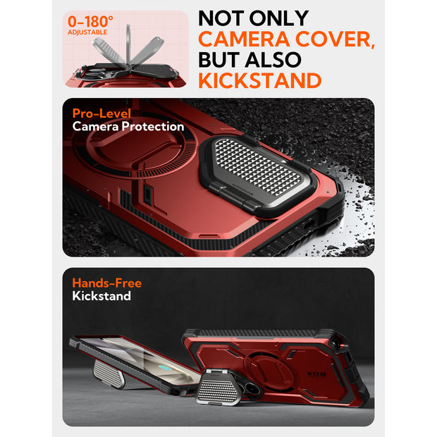 Galaxy S25 Ultra Armorbox Protective Phone Case - Metallic Red
