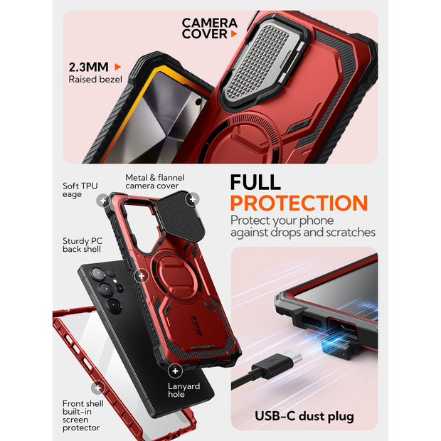 Galaxy S25 Ultra Armorbox Protective Phone Case - Metallic Red