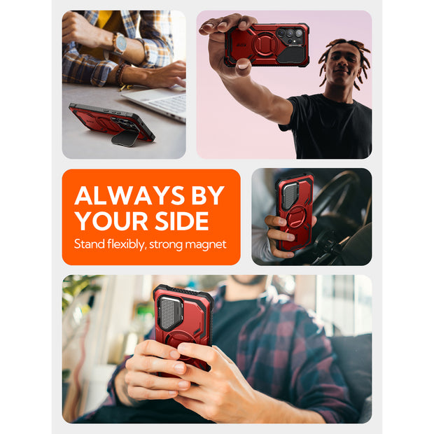 Galaxy S25 Ultra Armorbox Protective Phone Case - Metallic Red