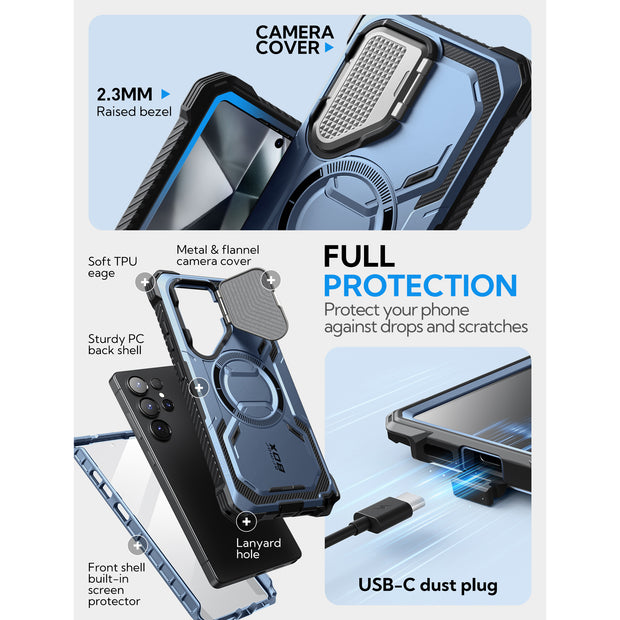Galaxy S25 Ultra Armorbox Protective Phone Case - Metallic Blue
