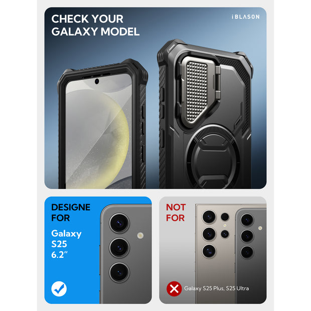Galaxy S25 Armorbox Protective Phone Case - Black