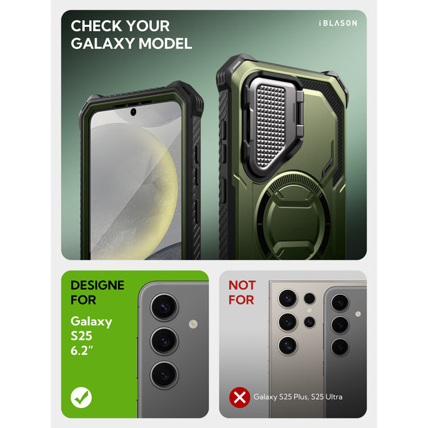 Galaxy S25 Armorbox Protective Phone Case - Dark Green