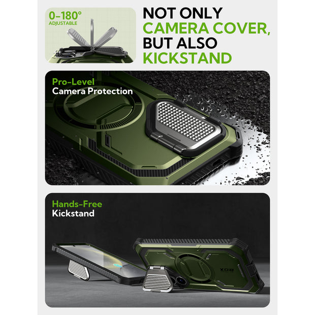 Galaxy S25 Armorbox Protective Phone Case - Dark Green
