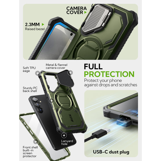 Galaxy S25 Armorbox Protective Phone Case - Dark Green