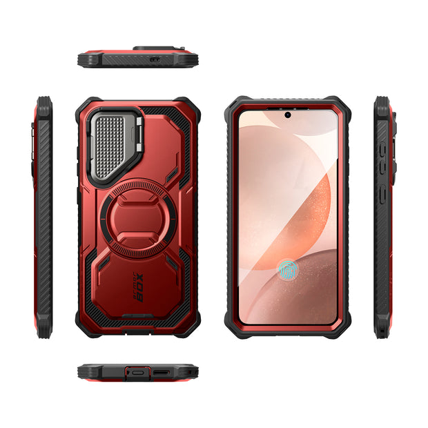 Galaxy S25 Armorbox Protective Phone Case - Metallic Red