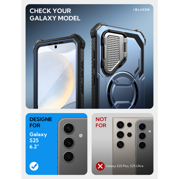 Galaxy S25 Armorbox Protective Phone Case - Metallic Blue