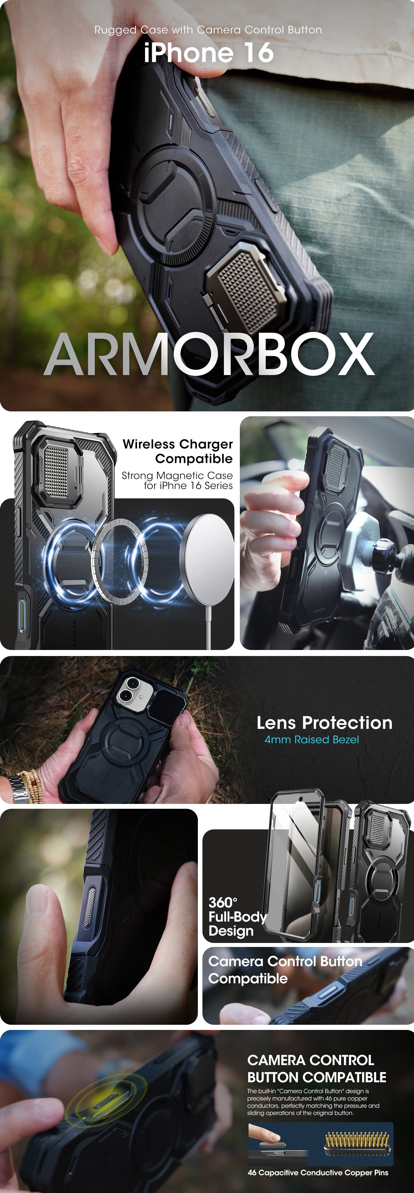 Armorbox Case iPhone 16 Armorbox Collection with Camera Control Button | i-Blason
