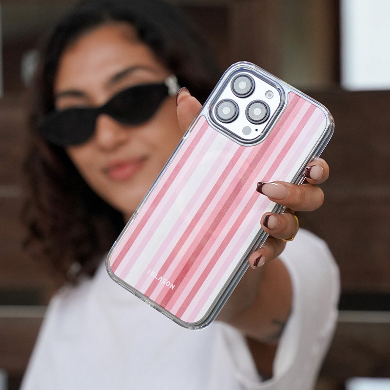 iPhone 16 Pro Max Halo Mag MagSafe Phone Case-Pink Stripes