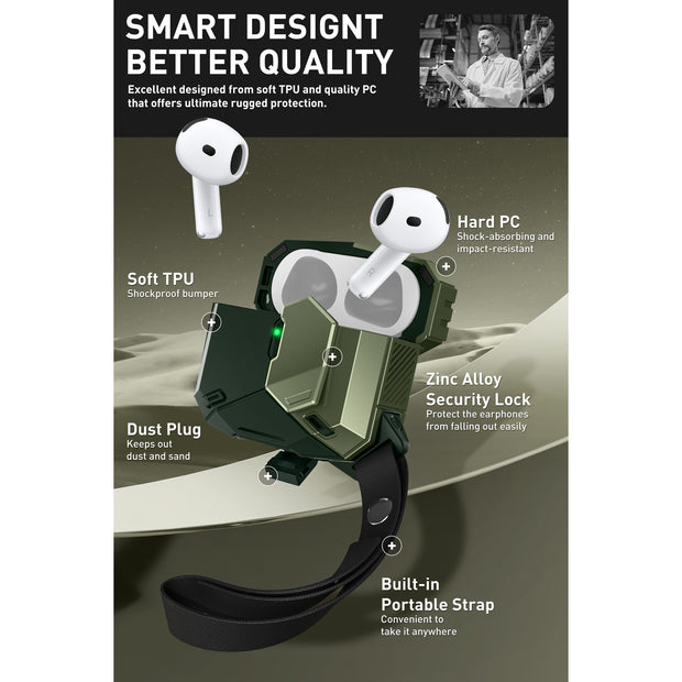 AirPods 4 Matrix MagSafe Case - Dark Green