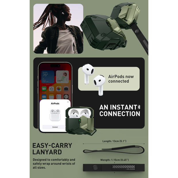 AirPods 4 Matrix MagSafe Case - Dark Green
