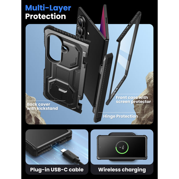 Galaxy Z Fold7 Armorbox Rugged Phone Case  - Black