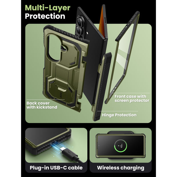 Galaxy Z Fold7 Armorbox Rugged Phone Case - Dark Green