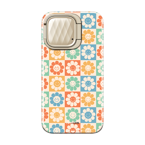 iPhone 15 Cosmo Mag Case - Rainbow Daisies