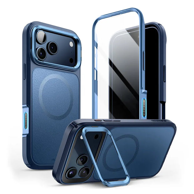 ARES FLIP Series iPhone 17 Pro Max Magsafe Camera Control Button Case - Blue