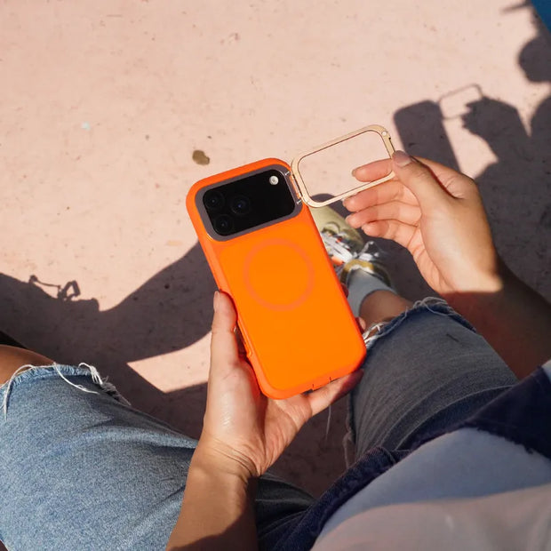 ARES FLIP Series iPhone 17 Pro Max Magsafe Camera Control Button Case - Orange