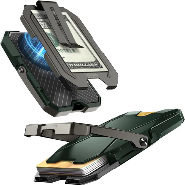 MagSafe Wallet with Stand and Money Clip - Dark Green