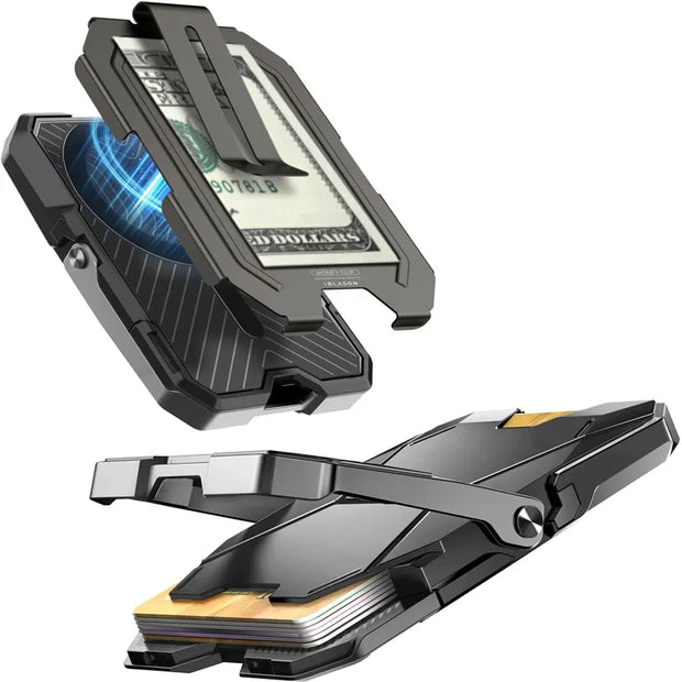 MagSafe Wallet with Stand and Money Clip - Silver
