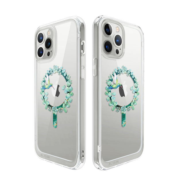 iPhone 13 Pro Max  Halo Mag Case - Green Hummingbird