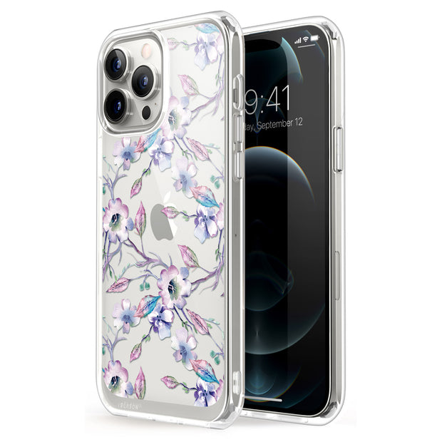 iPhone 13 Pro Max Halo Case - Flower Buds Purple