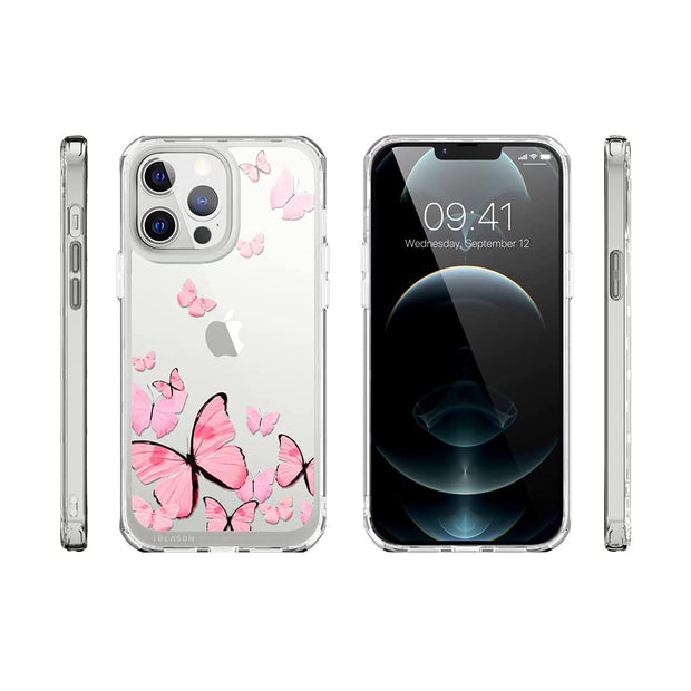 iPhone 13 Pro Max Halo Case - Butterfly Pink