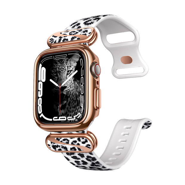 Apple Watch 44/45mm Cosmo Prints Case -White Leopard