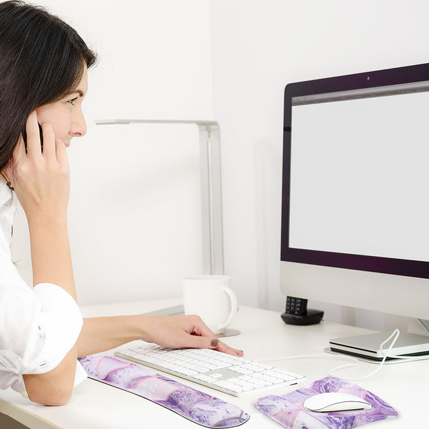 Cosmo Keyboard and Mouse Pad - Marble Purple