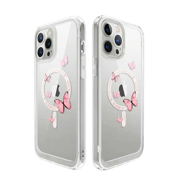 iPhone 13 Pro Halo Mag Case - Butterfly Pink