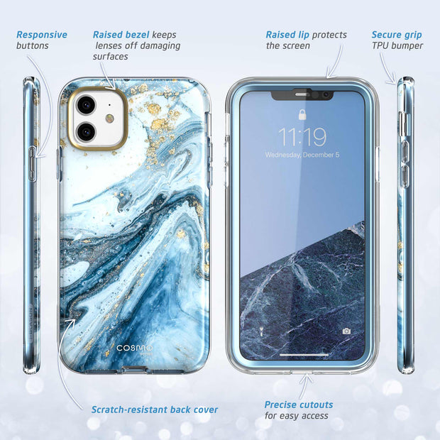 iPhone 11 Cosmo Case-Marble Blue