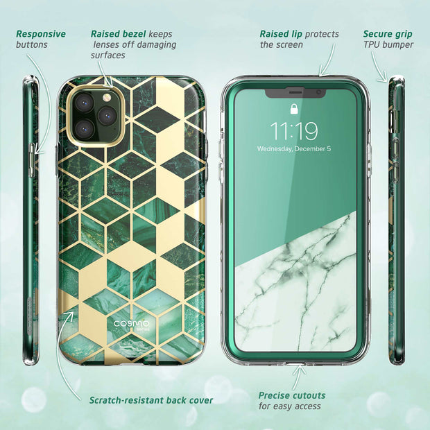 iPhone 11 Pro Max Cosmo Case-Marble Green
