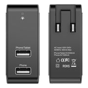 2 Port USB Travel Wall Charger for Smartphones and Tablets