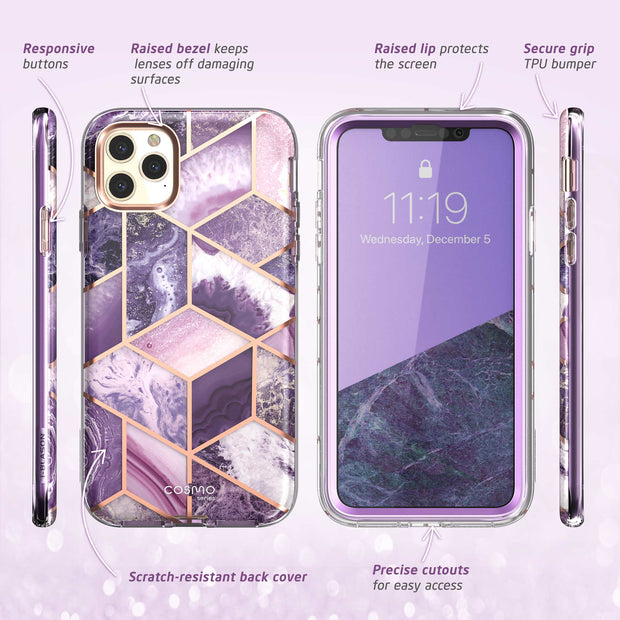 iPhone 11 Pro Max Cosmo Case-Marble Purple