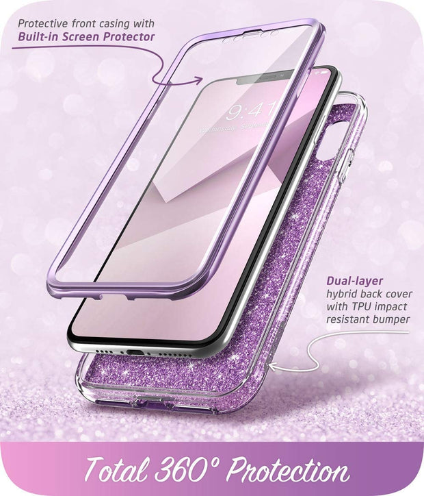 i-Blason (Scratch Resistant) (Cosmo) Full-Body Bling Glitter Sparkle Clear Bumper Case with Built-in Screen Protector for iPhone XR 6.1 Inch (2018 Release) (Ameth i-Blason (Scratch Resistant) (Cosmo) Full-Body Bling Glitter Sparkle Clear Bumper Case with Built-in Screen Protector for iPhone XR 6.1 Inch (2018 Release) (Ameth