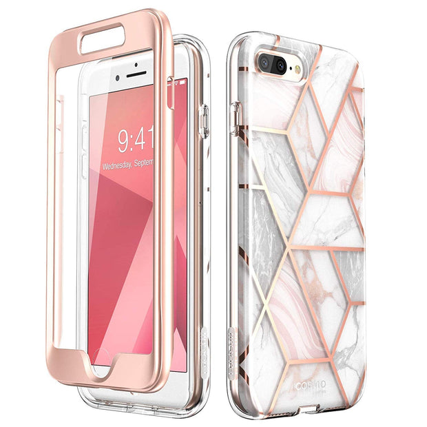 i-Blason Cosmo Glitter Clear Bumper Case for iPhone 8 Plus/iPhone 7 Plus Marble