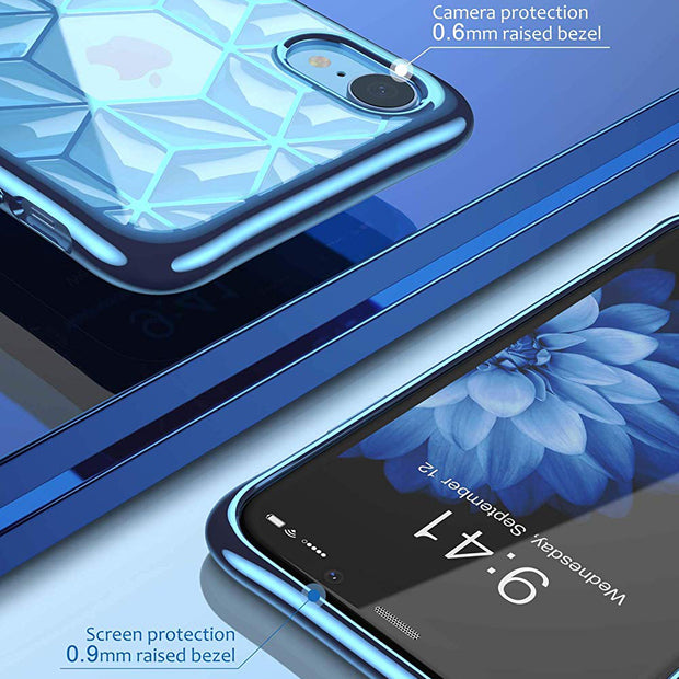 iPhone XR Cube Case-Blue