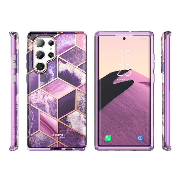 Galaxy S22 Ultra Cosmo Case - Marble Purple