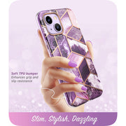 iPhone 14 Plus Cosmo Case - Marble Purple
