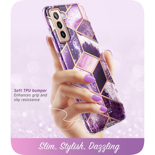Galaxy S21 FE Cosmo Case- Marble Purple