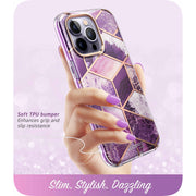 iPhone 14 Pro Cosmo Case - Marble Purple