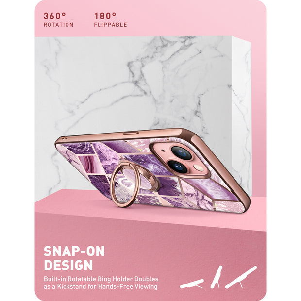 iPhone 13 Cosmo Snap Case - Marble Purple