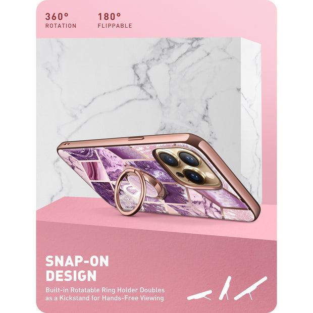 iPhone 13 Pro Max Cosmo Snap Case - Marble Purple