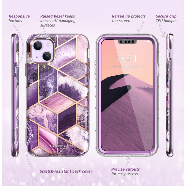 iPhone 14 Cosmo Case - Marble Purple