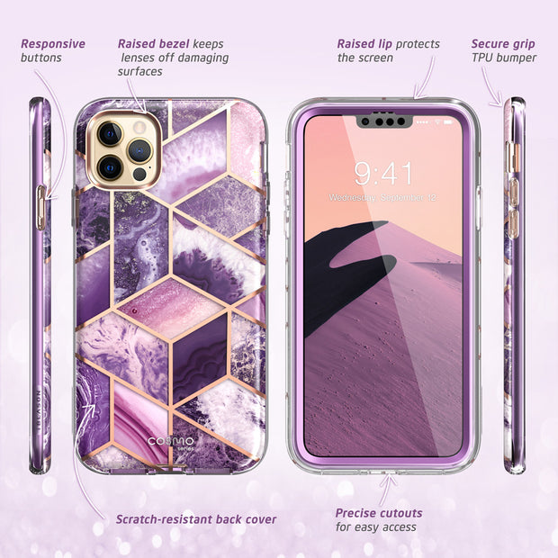 iPhone 13 Pro Max Cosmo Case - Marble Purple