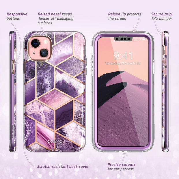 iPhone 13 mini Cosmo Case - Marble Purple